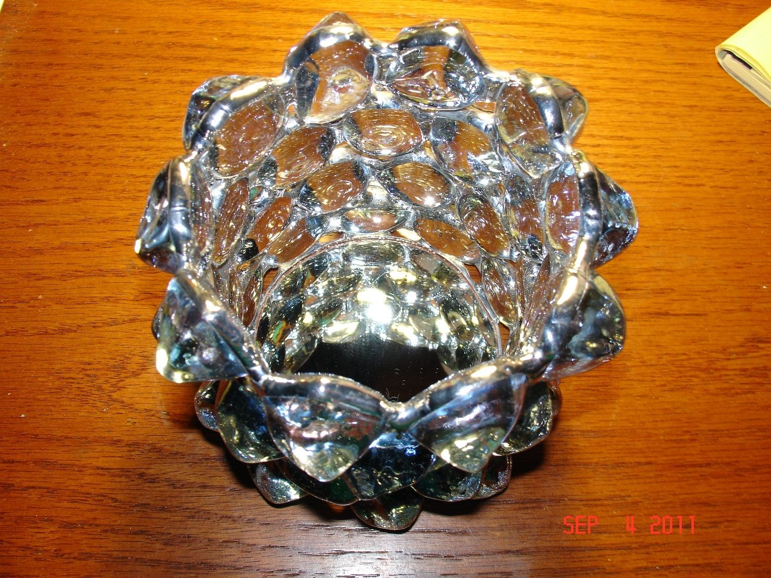 Hand Crafted Ice Cube Glass Candle Holder by Artistic Stained Glass