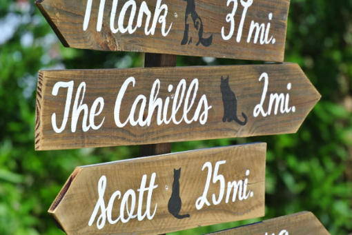 Custom Made Our Family Rustic Directional Location Sign, Parents Gift Idea