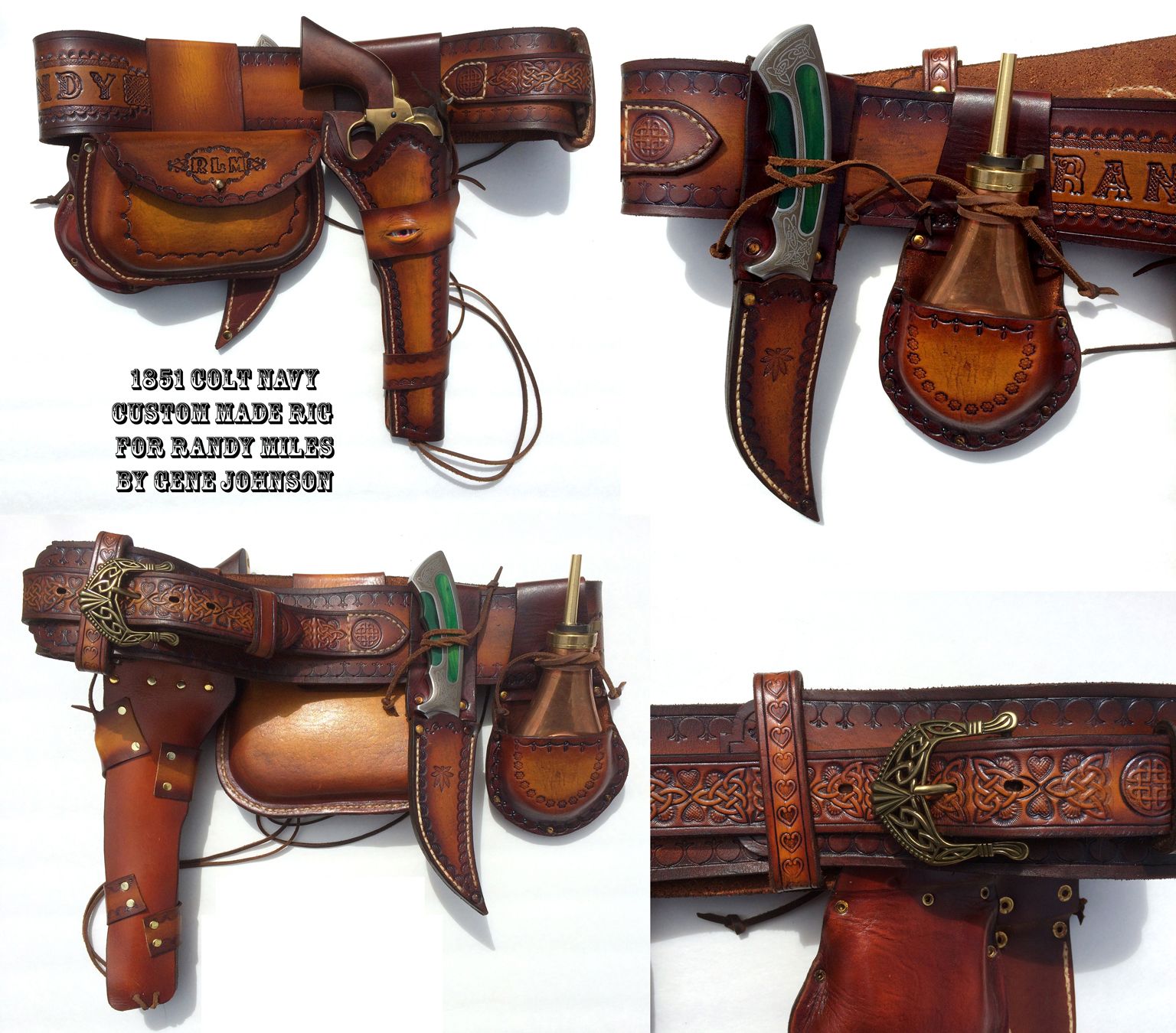 Hand Crafted Western Black Powder Revolver Rig by Gene's Leather Stuff