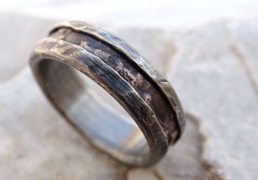 cool mens ring alternative wedding band rugged mens wood grain ring bronze silver - Cool Mens Wedding Rings cool mens ring alternative wedding band rugged mens wood grain ring bronze silver - Cool Mens Wedding Rings