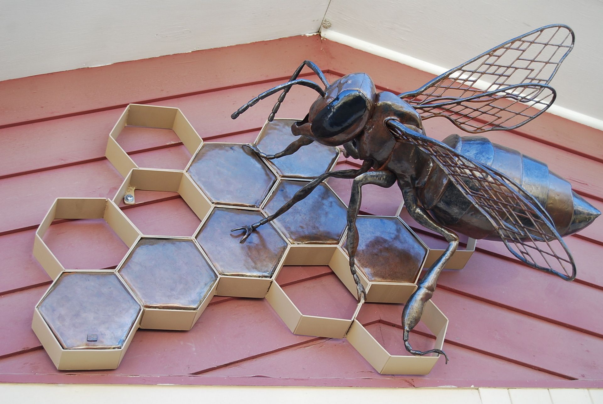 Hand Crafted Custom Wall Bee Sculpture by Jacob Novinger