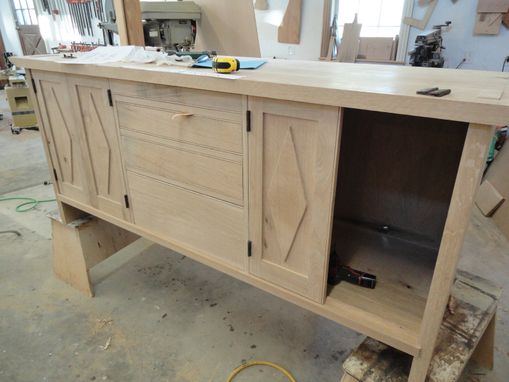Custom Made Quarter Sawn Oak Credenza With Lettering