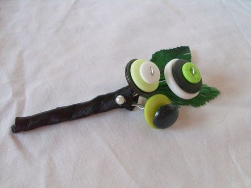 Custom Made Lime Green Buttons Wedding Boutonniere
