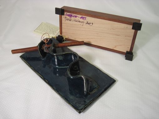 Custom Made Upcycled Bloodwood And Hand Made Ceramic Lid Keepsake Box