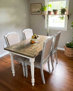 Custom Made Grimmway Farmhouse Style Dining Table - White Farmhouse Dining Table