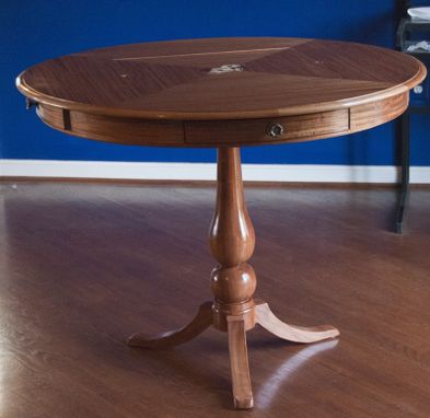 Custom Made Traditional Inlaid Mahogany Game Table