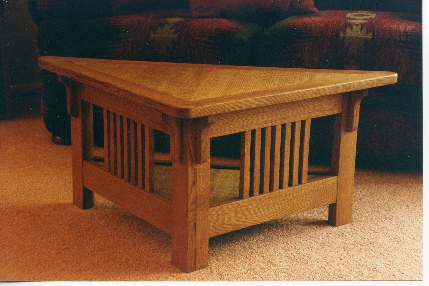 Hand Made Triangular Coffee Table by Whim Wood Custom Furniture | CustomMade.com