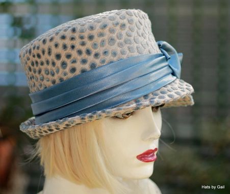 Custom Made Ridding Bucket Hat In A Textured Designer Fabric In Soft Powder Blue
