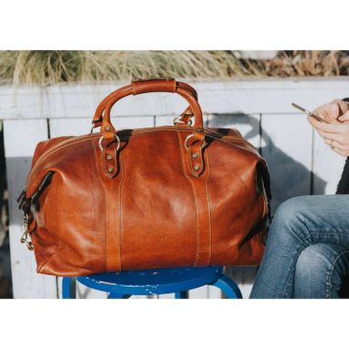 Custom Made Leather Duffle Bag 21” / Floto 4046 Roma / Travel Bag / Leather Sports Bag / Cabin Travel Bag