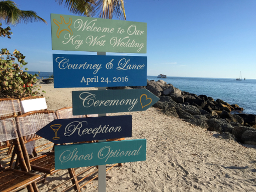 Custom Made Welcome Wedding Sign, Beach Wedding Decor, Shoes Optional Sign