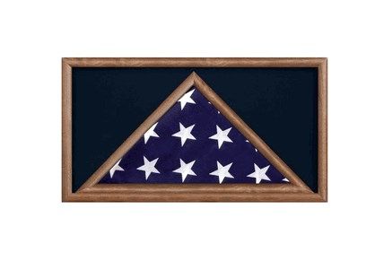 Custom Made Large Military Flag And Medal Display Case -Shadow Box