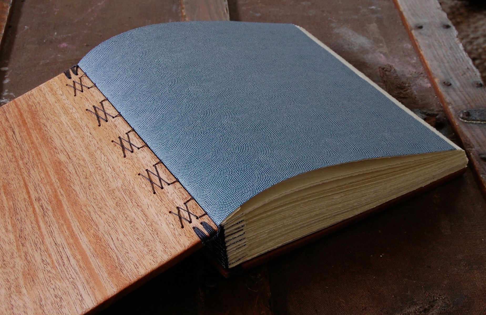 Custom Wedding Photo Album - Mahogany Wood Book by Three Trees Bindery ...