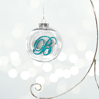 Custom Made Custom Crystallized Initial Christmas Ball Ornament Letter Personalized Bling Bedazzled