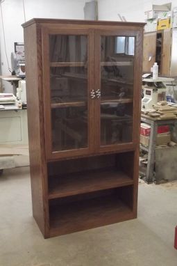 Custom Made Glass Front Display Case With Lower Storage
