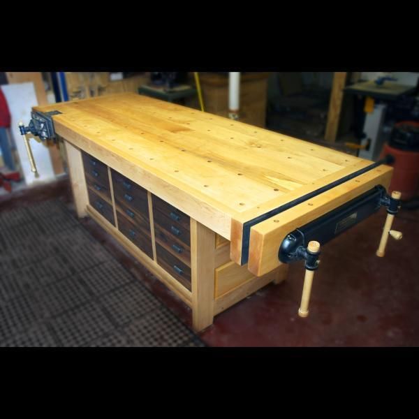 custom 700 lb. workbench desk, table, cabinets by