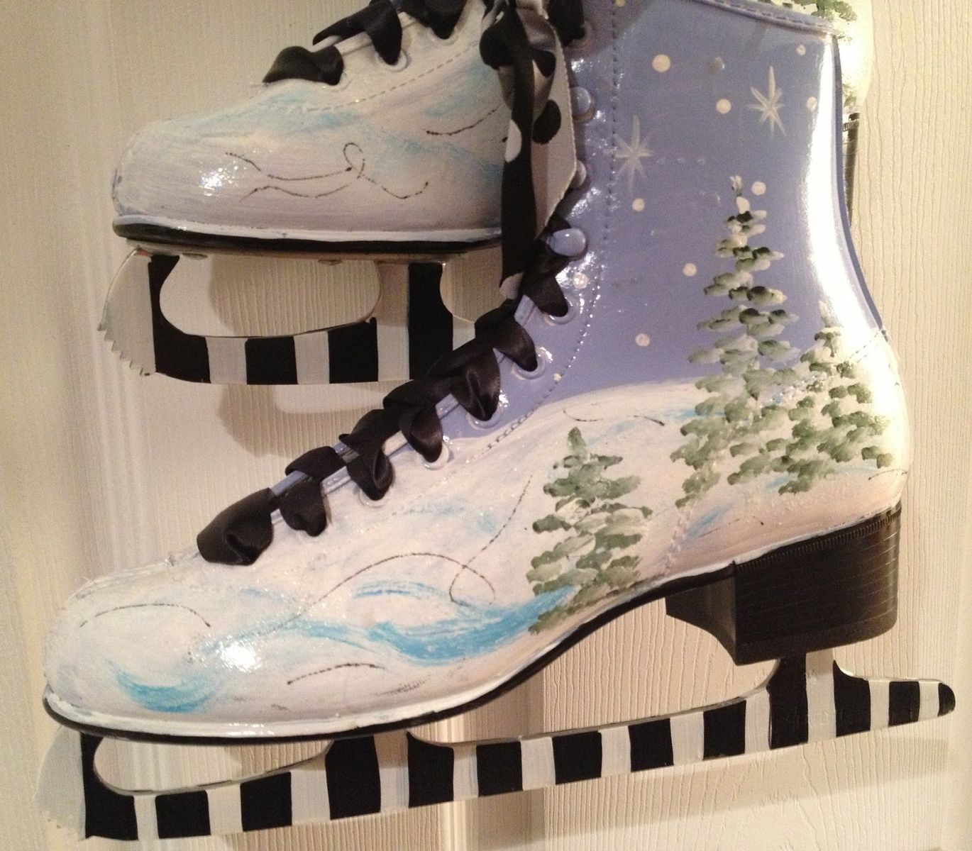 Custom Hand Painted Ice Figure Skates - Pair Snowman Snow Lady Ornament ...