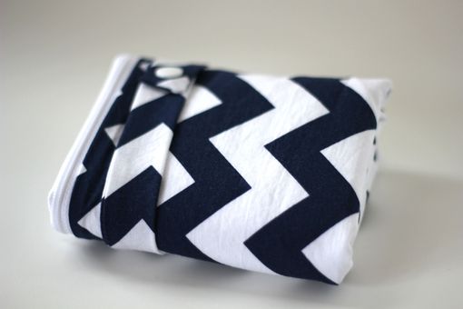 Custom Made Large Lay Flat Messy Bags (Wet Bags) - Navy Chevrons