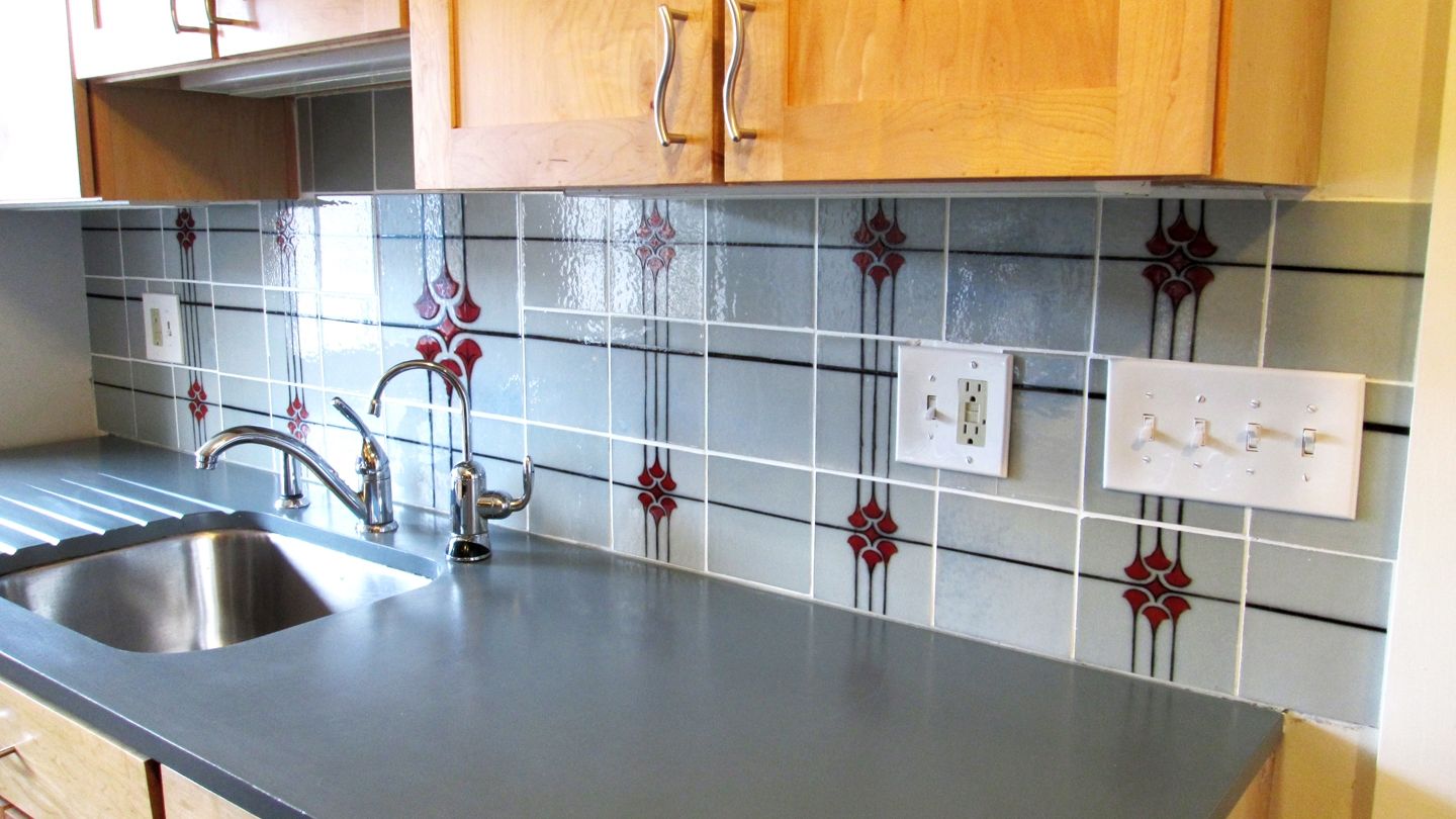 Hand Crafted Custom Made Glass Tiles For Kitchen Backsplash by Studio