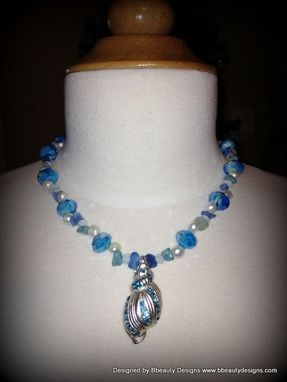 Custom Made Ariel Mermaid Inspired Seashell Necklace In Aqua/Turquoise Custom