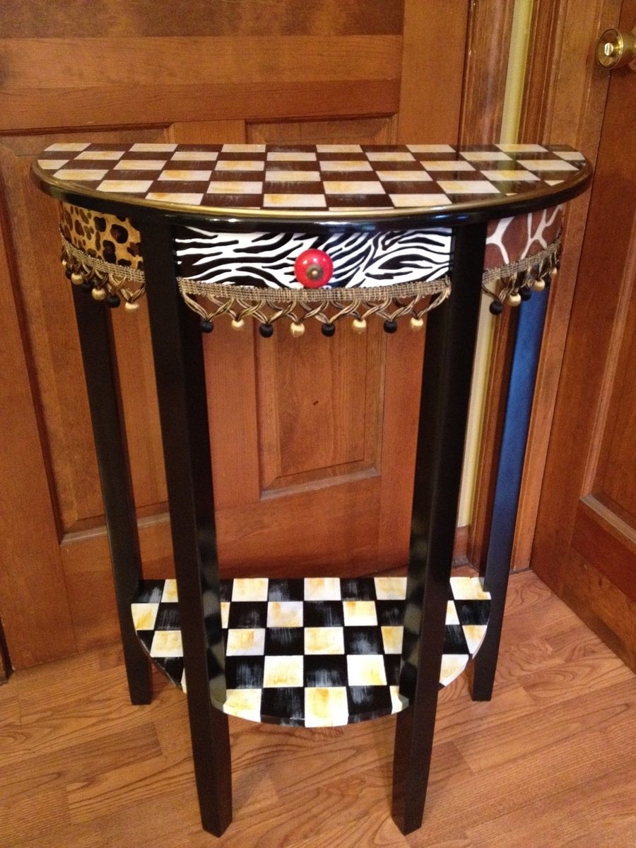 Buy A Custom Made Hand Painted Half Moon Table Crescent Table