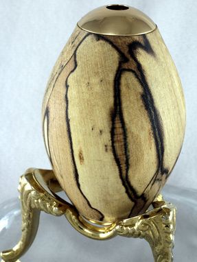 Custom Made Spalted Maple Wooden Egg Kaleidoscope With Stand