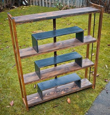 Custom Made Recycled Scrap Steel And Wood Bookcase "The Ibe Bookcase''