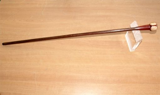 Custom Made Hand-Turned Mesquite Bloodwood And Maple Walking Cane