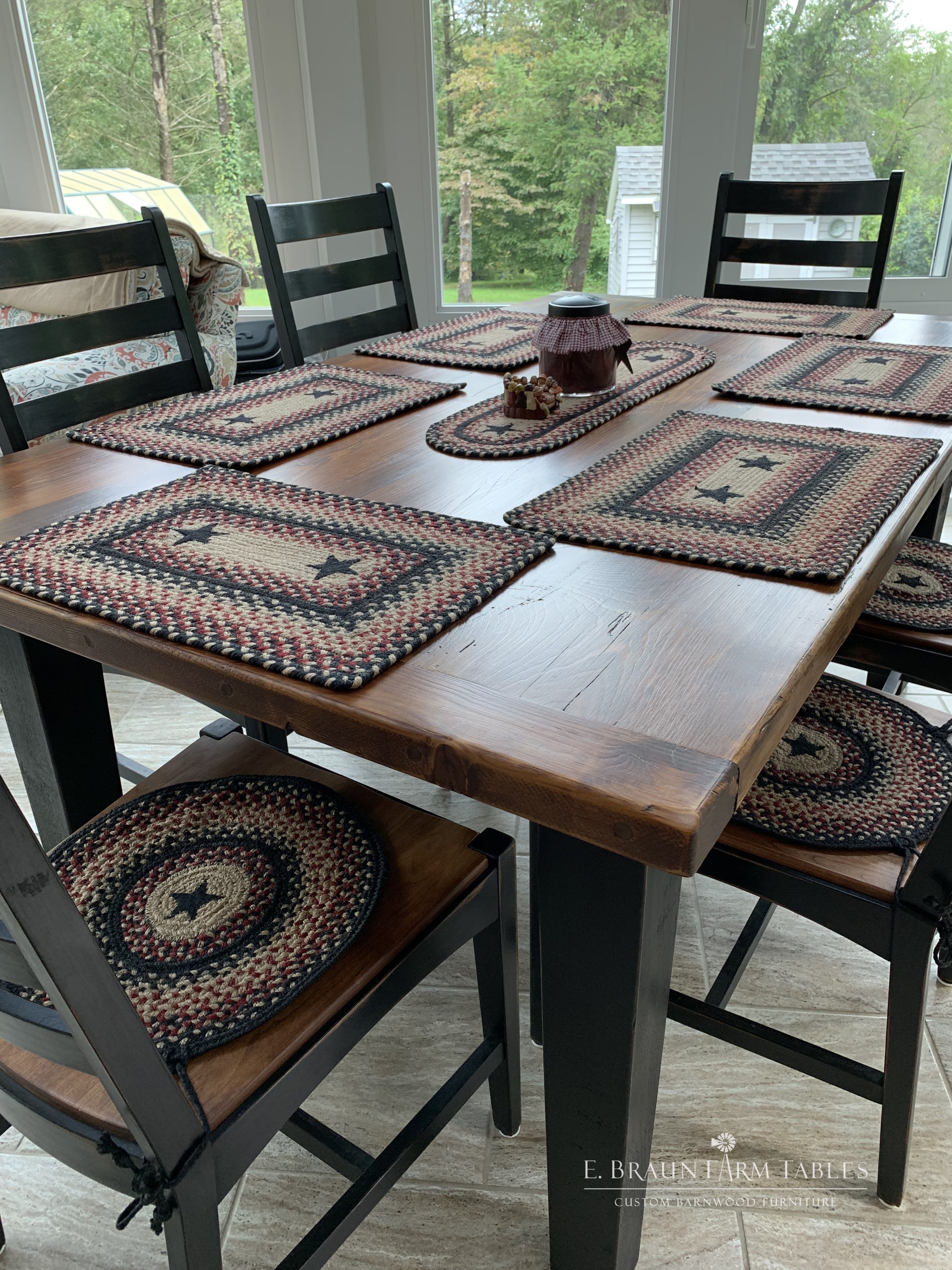 Hand Crafted Traditional Shaker Farm Table, Authentic Reclaimed