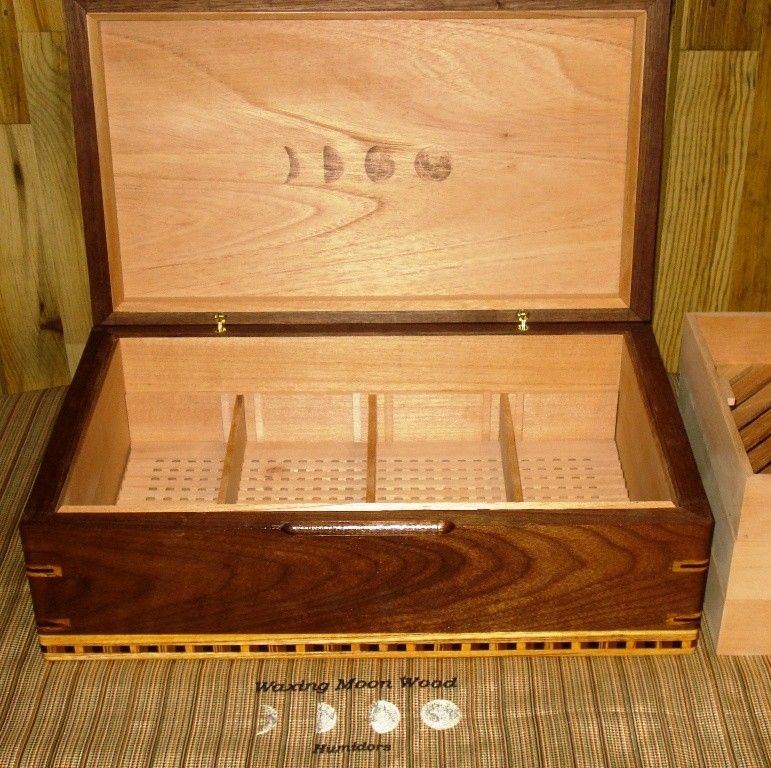 Handmade Custom Humidor "Full Moon Series" by Waxing Moon Wood
