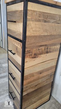 Custom Made Reclaimed Barnwood File Cabinet, Reclaimed Wood File Cabinet