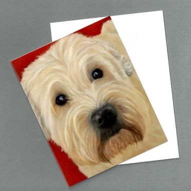 Custom Made Wheaton Terrier Note Cards - 4 Pack - Smooth Coated Wheaton Cards - Dog Art Note Cards