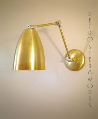 Custom Made Adjustable Articulating Wall Mount Art Light Brass And Nickel Loft & Gallery Sconce