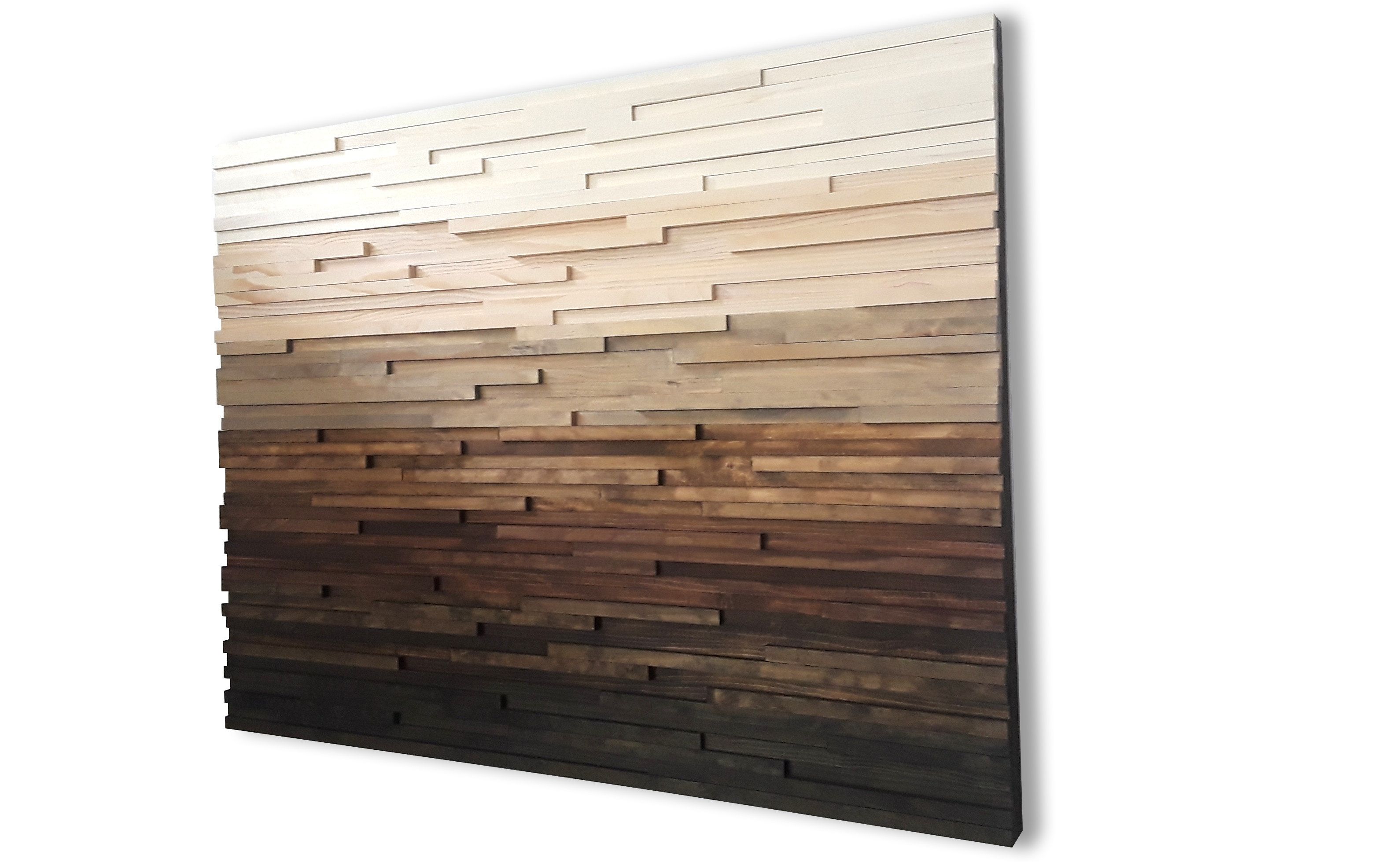 Buy Custom Rustic Wood Wall Art, Gradient Ombre Art, Abstract Wall Art
