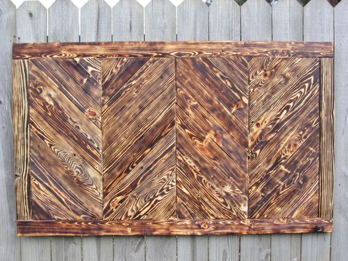 Custom Made Wood Chevron King/Queen/Full Headboard Made From Reclaimed Pallet Wood - Chevron Wall Art