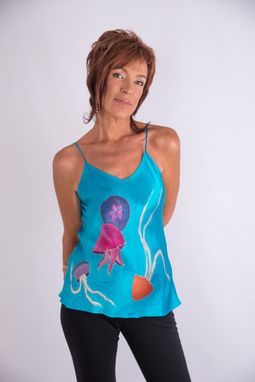 Custom Made Silk Painted Camisole With Jelly Fish