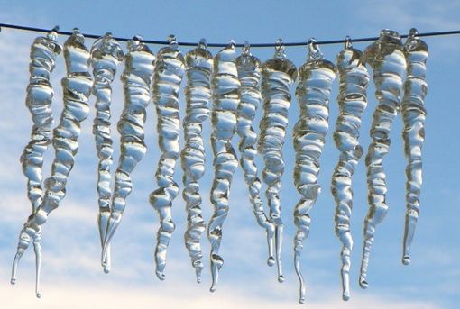 Custom Made Icicle-Shaped Glass Holiday Ornaments