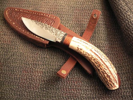 Custom Made Antler And Rosewood Knife