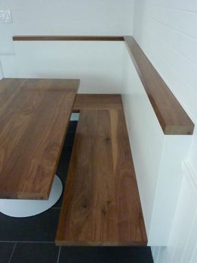 Custom Made Walnut Kitchen Corner Bench And Table