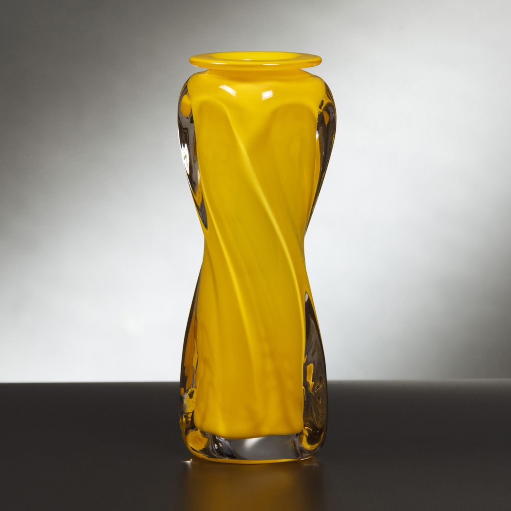 Handmade Square Twist Vase by Liquid Designs Hand Blown Glass by Kyle