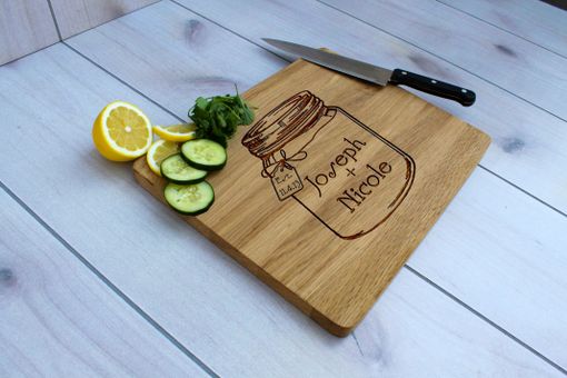 Custom Made Personalized Cutting Board, Engraved Cutting Board, Wedding Gift – Cb-Wo-Joseph+Nicolemasonjar