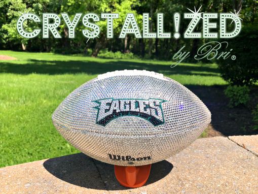 Custom Made Philadelphia Eagles Crystallized Football Full Size Nfl Bling Genuine European Crystals Bedazzled