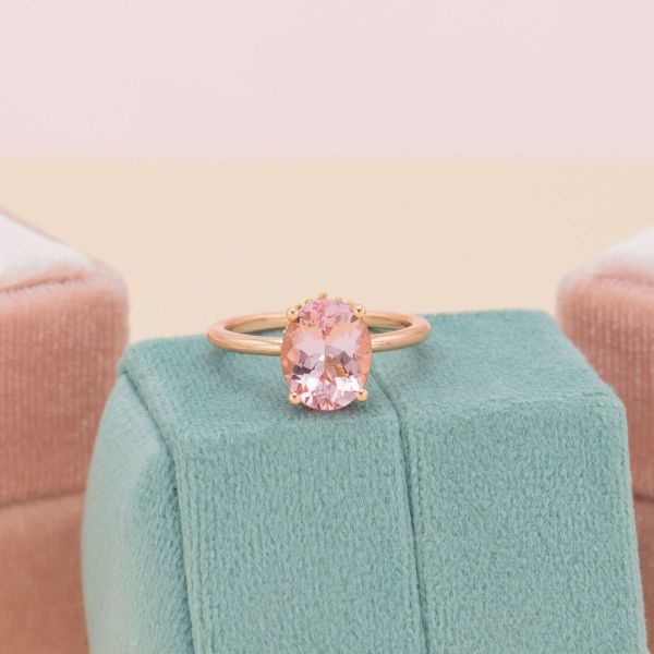 Bubblegum pink morganite solitaire engagement ring.