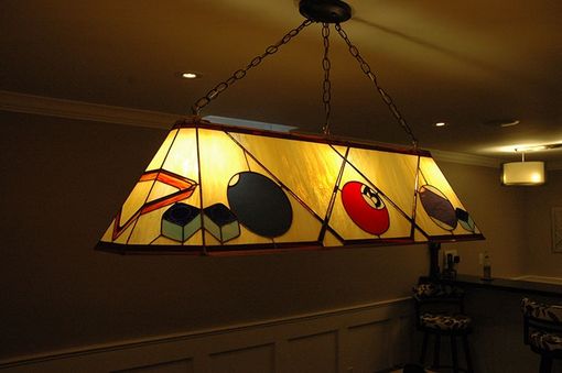Hand Crafted Custom Stained Gl Pool Table Lamp By Kn Custom Stained Gl Pool Table Lamp