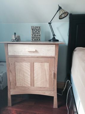 Custom Made Large Curly And Maple Nightstand