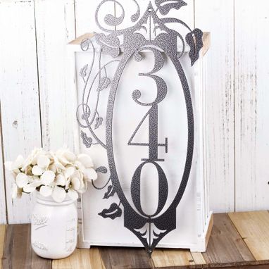 Custom Made Vertical Outdoor House Number Metal Sign, Address Plaque, Signage, House Sign
