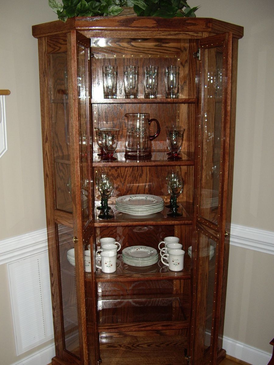 Custom Made Qak Corner China Cabinet by D N Yager Woodworks 