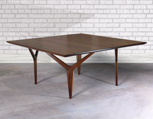 Custom Made Walnut Coffee Table Wishbone Leg Design.  Modern, Mid-Century, Danish Design Influence.