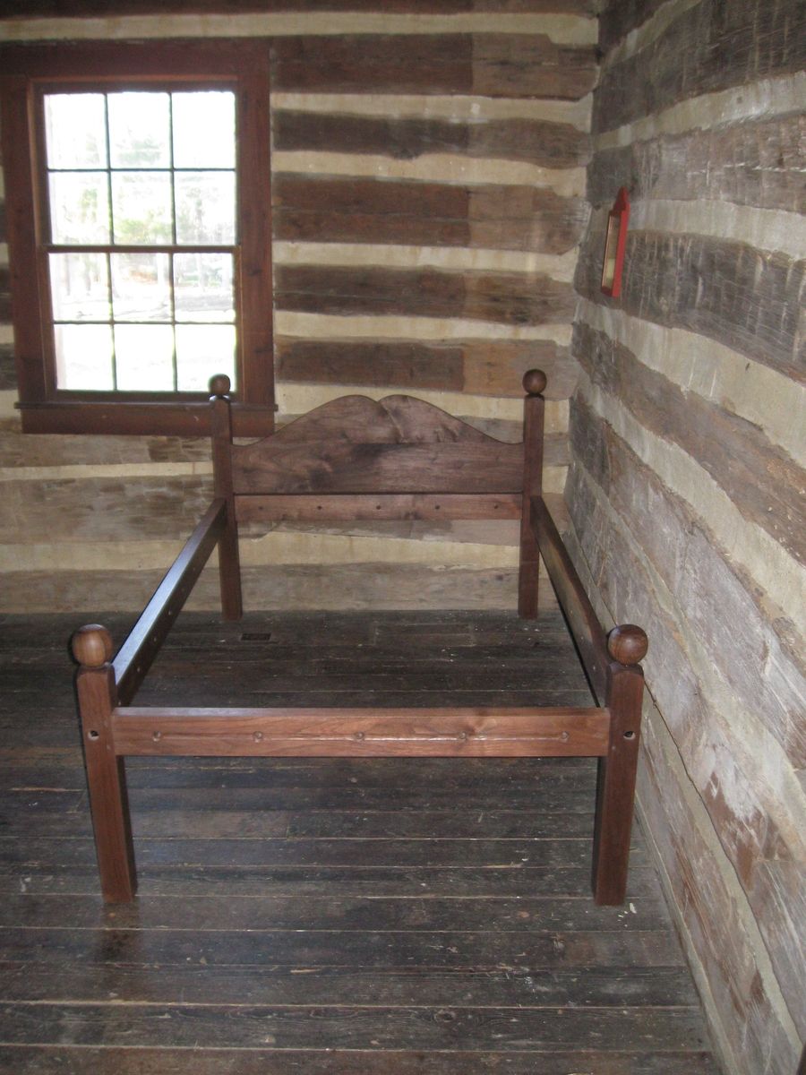 Custom Made Walnut Rope Bed by Avalon Valley Woodworks LLC