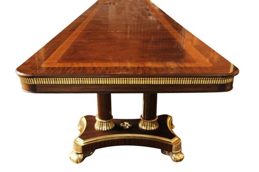 Custom Made Extra Large Regency Inspired Transitional Dining Room Table, Copyrighted Design