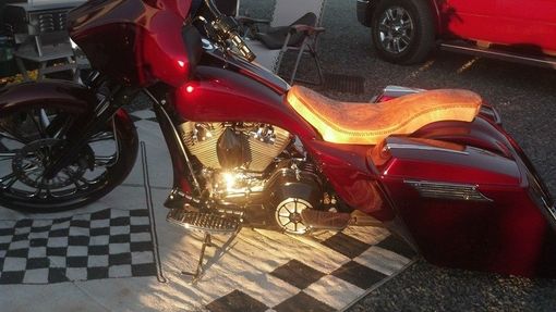 Custom Made Tooled And Laced Motorcycle Seat